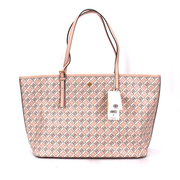 Tory Burch Handbags - Tory Burch Geo Logo Tote NEW Zip Top Dusted Blush Pink Shoulder Bag Handbag